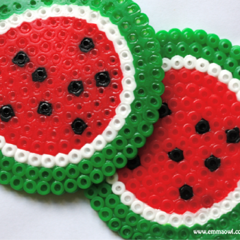 Watermelon Melty Bead Coasters