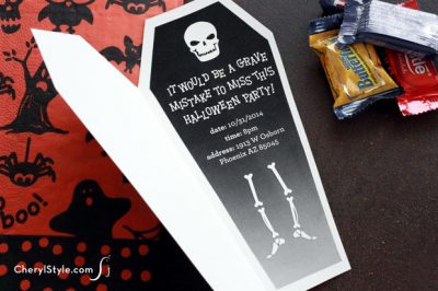 Halloween Coffin Invitations