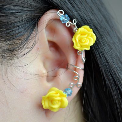 Wire Flower Ear Cuff