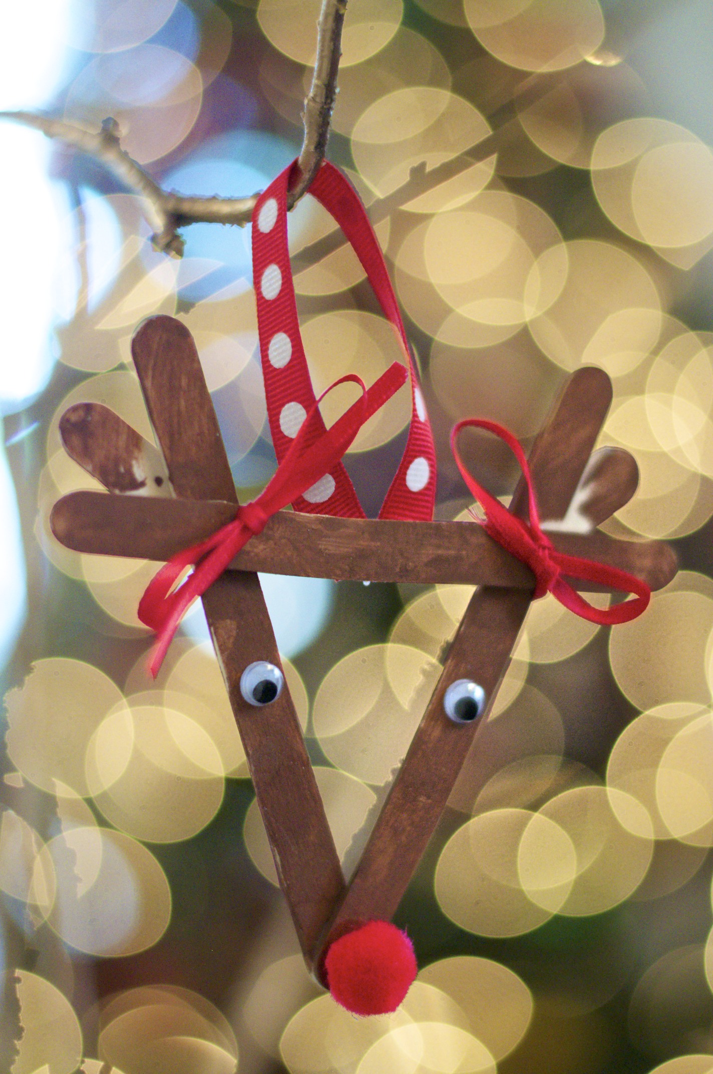 Popsicle Stick Reindeer Ornament Fun Family Crafts