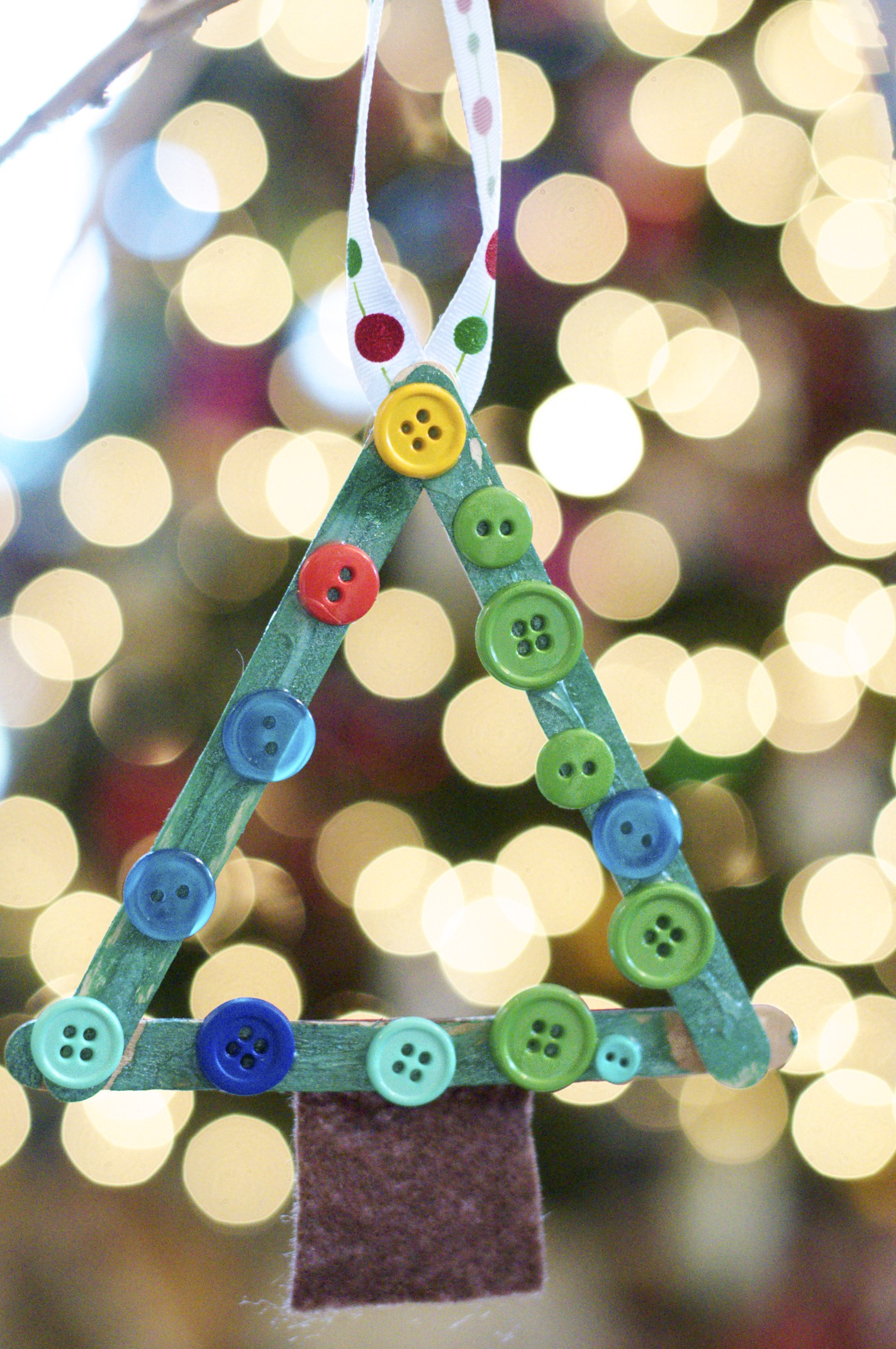 Popsicle Stick Christmas Tree Ornament  Fun Family Crafts