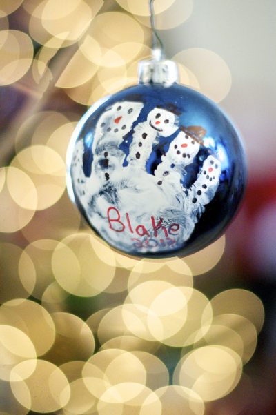 Handprint Snowmen Ornament