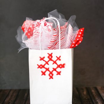 Cross Stitch Snowflake Gift Bag