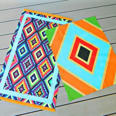 No-Sew Painted Rug