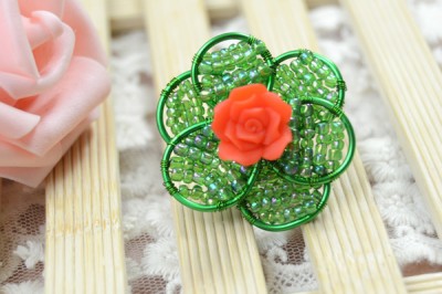 Wire-Wrapped Flower Ring