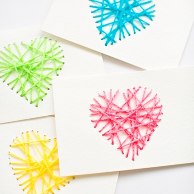 String Heart Yarn Cards