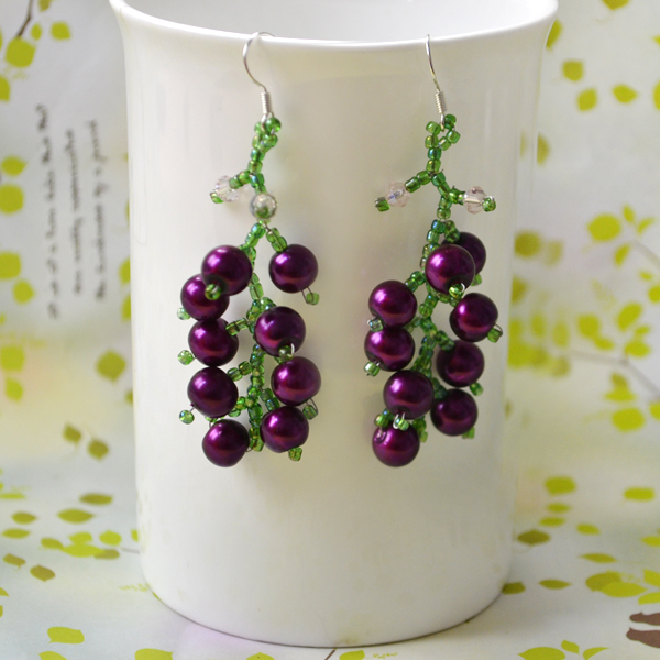 Beaded Grape Earrings Fun Family Crafts