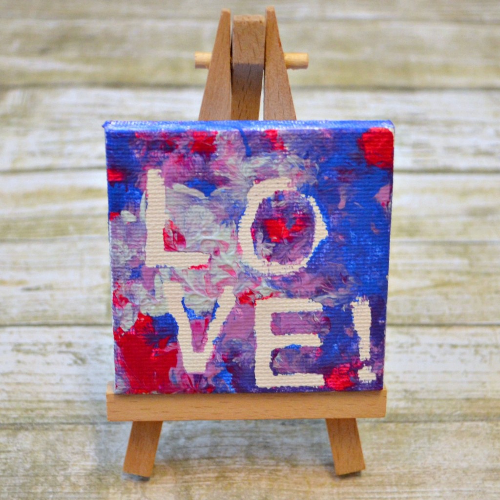 Miniature “LOVE” Canvas Art Fun Family Crafts