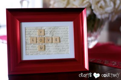 Scrabble Valentine Frame