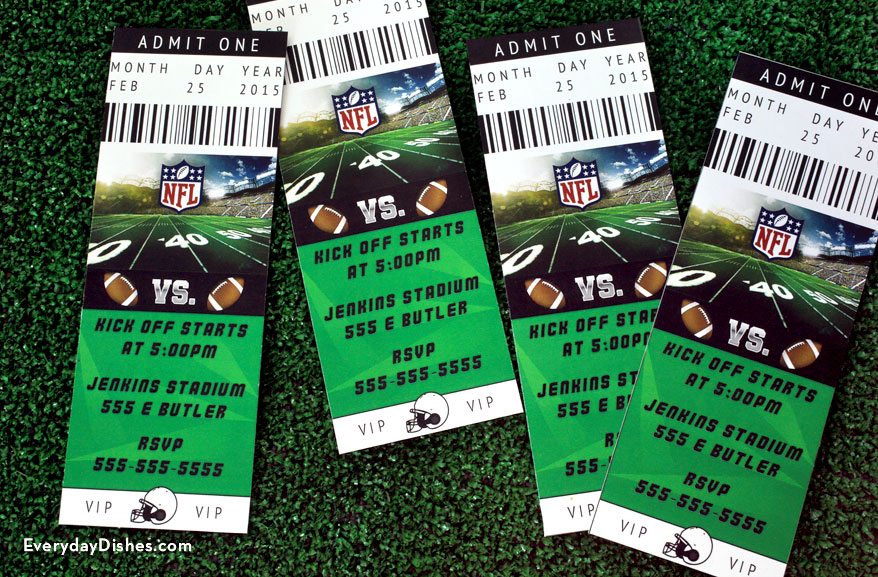 Seattle Seahawks Sports Ticket Style Party Invitations – Sports Invites