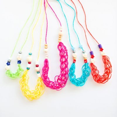 Beaded Finger Knitting Necklaces