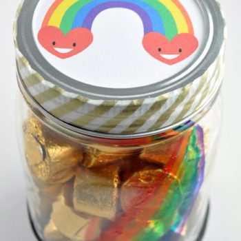 Pot of Gold Rainbow Painted Candy Jar