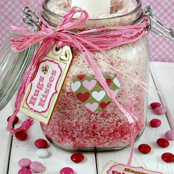 Ombre Valentine Rice Jar