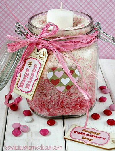 Ombre Valentine Rice Jar