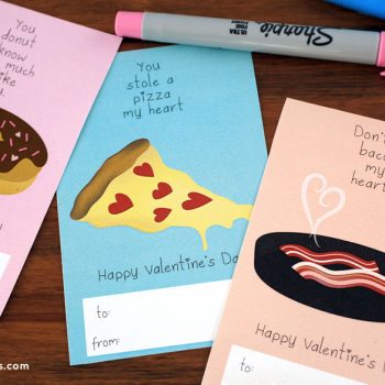 Printable Food-Themed Valentine Cards