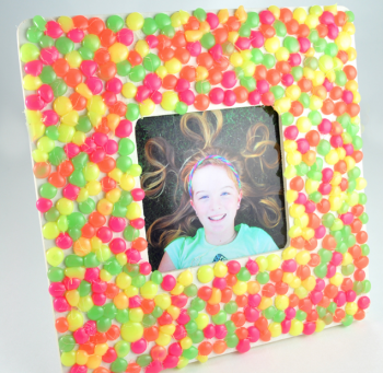 Neon Glue Gun Dot Frame | Fun Family Crafts