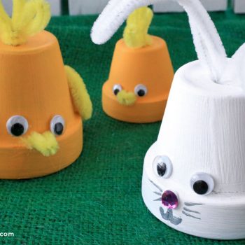Bunny and Chick Flowerpots