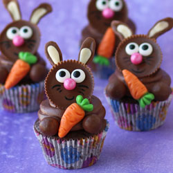 Reese's Cup Easter Bunny Cupcakes