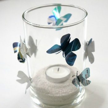 Aluminum Can Butterfly Candle
