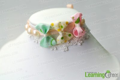 Ribbon Bow and Pearl Bracelet