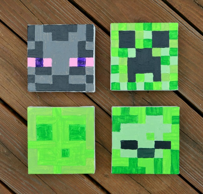  Minecraft  Canvas Paintings  Fun Family Crafts