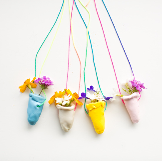 Clay Flower Vase Necklace Fun Family Crafts