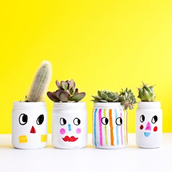 Funny Faces Painted Jars