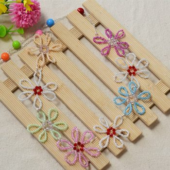 Seed Bead Flower Necklace