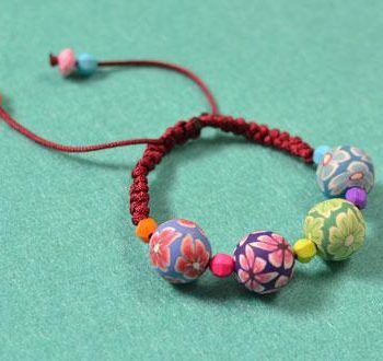 Braided Cord Bracelet with Beads