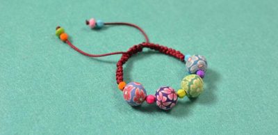 Braided Cord Bracelet with Beads