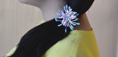 Flower Seed Bead Hair Accessory