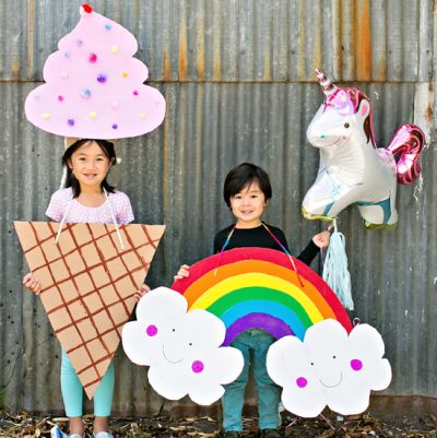 Rainbow Cardboard Costume
