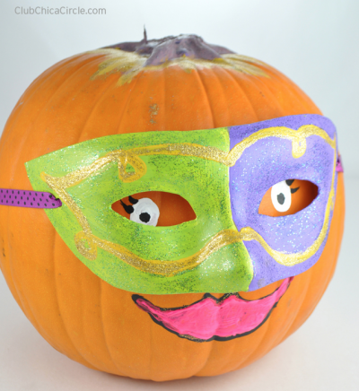 Masquerade Mask Decorated Pumpkin