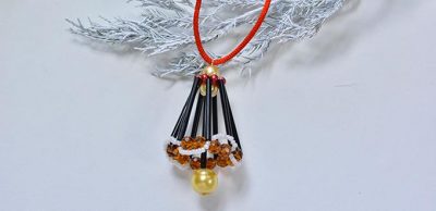 Beaded Christmas Bell Ornament