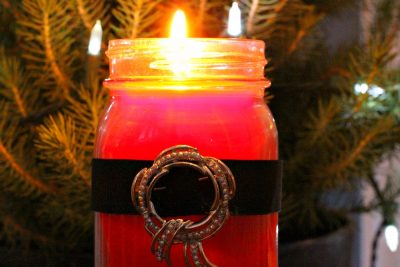 Mason Jar Santa Candle