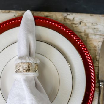 Faux Fur and Birch Napkin Rings