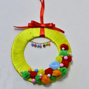 Ribbon, Bead and Pipe Cleaner Wreath | Fun Family Crafts