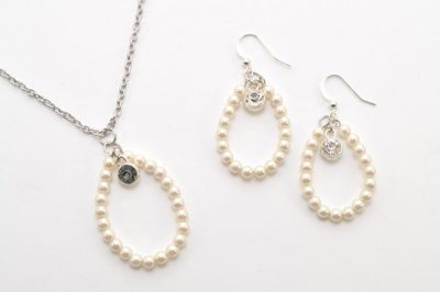 Pearl Earrings and Necklace