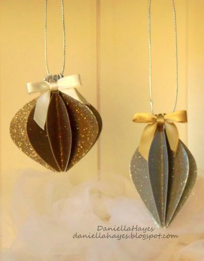 Glittery Paper Christmas Ornaments