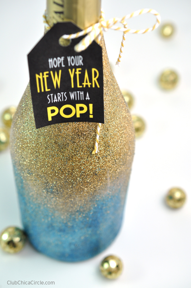 Glittery New Year's Bottle Fun Family Crafts