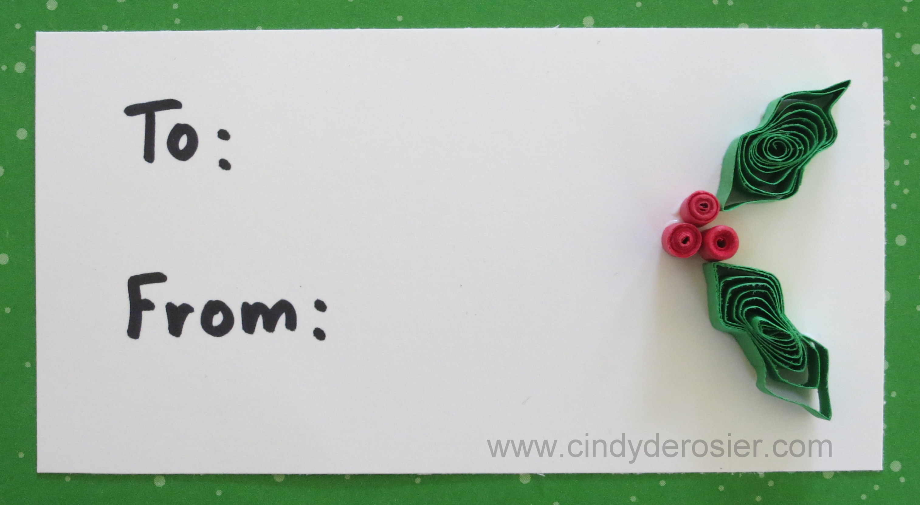 Quilled Holly Leaf Gift Tags Fun Family Crafts