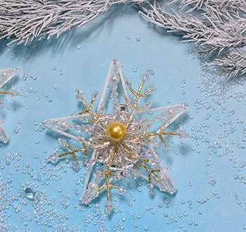 Beaded Snowflake Brooch