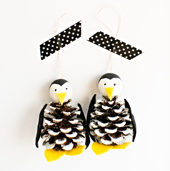 Pine Cone Penguin Ornament Fun Family Crafts