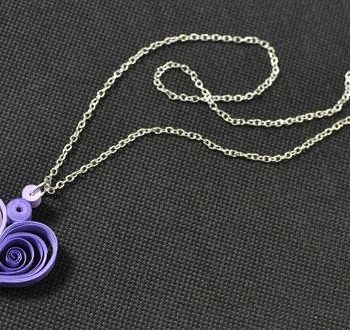Quilled Heart Pendant Necklace
