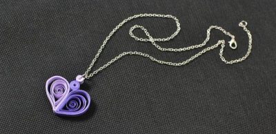 Quilled Heart Pendant Necklace