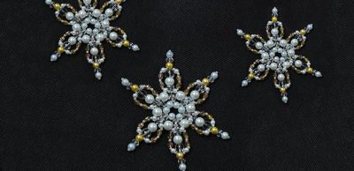 Pearl Beaded Snowflake Ornament