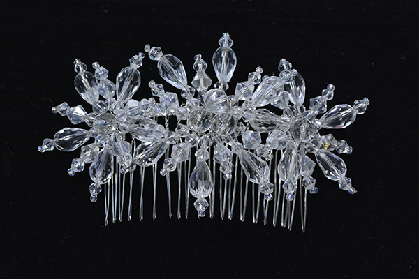 Beaded Snowflake Hair Comb 