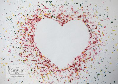 Melted Crayon Heart Art