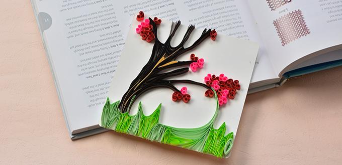 In this Pandahall tutorial, you can see a handmade quilling paper tree greeting card. Follow me to see how to make this quilling paper tree greeting card.