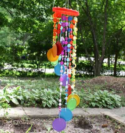 Rainbow Button Wind Chime | Fun Family Crafts